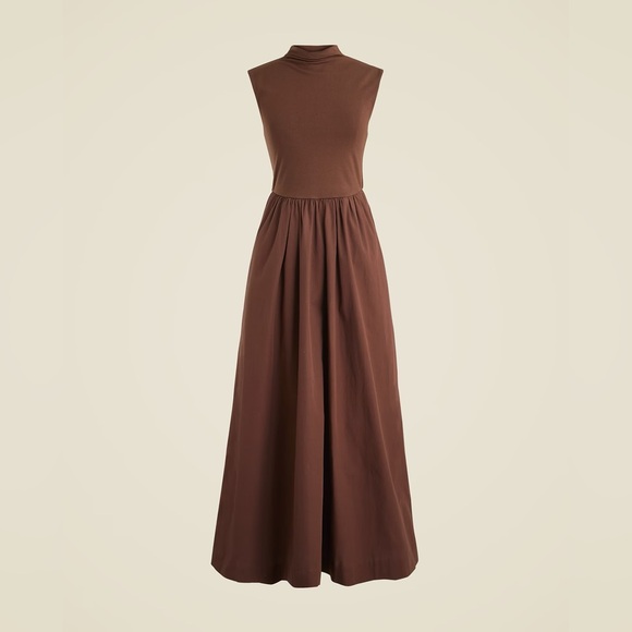J. Crew Fitted knit mockneck dress with poplin skirt - Picture 2 of 3